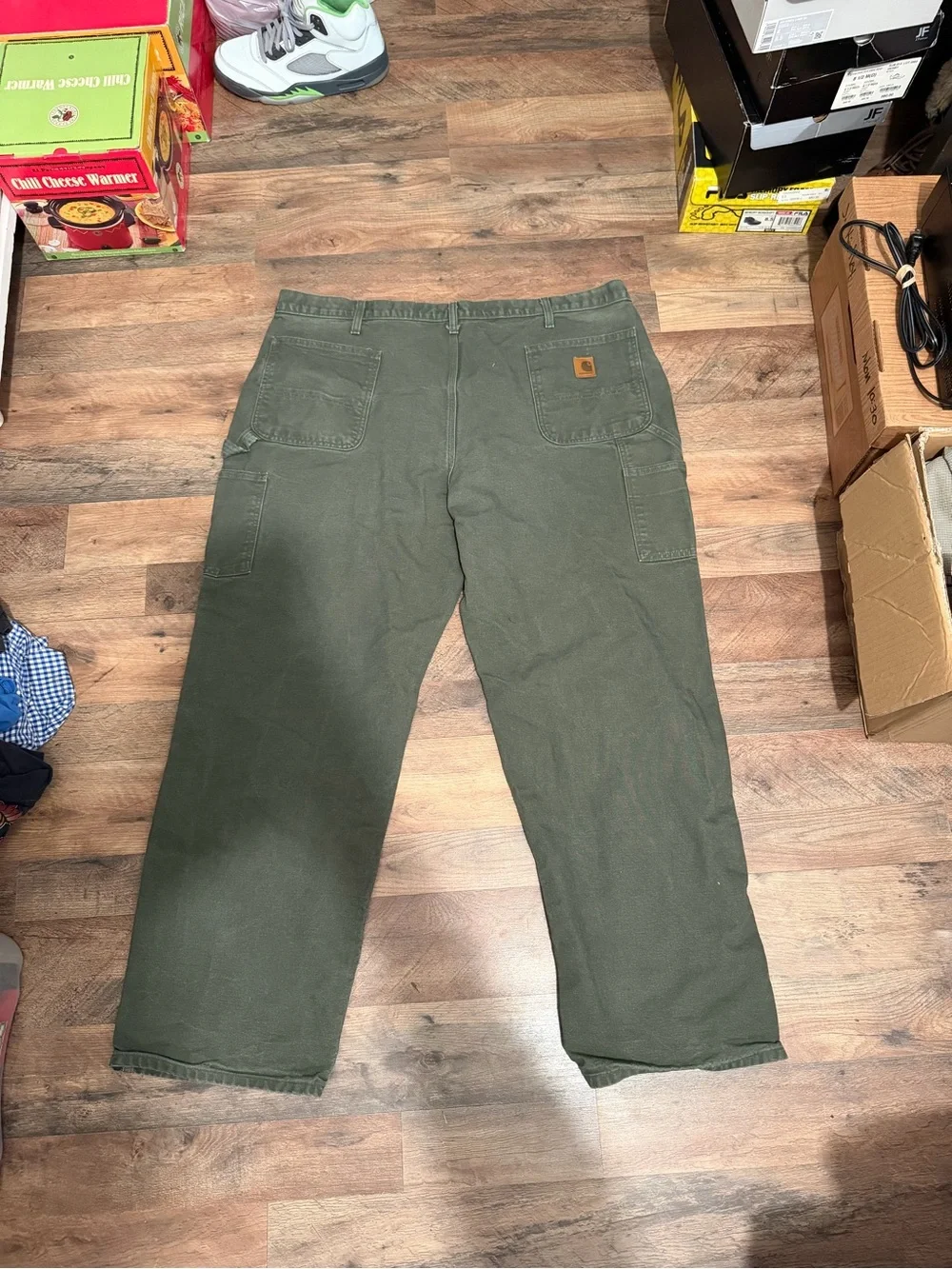 Vintage Carhartt B11 MOS Dungaree Fit Carpenter Pants 44x32 Made USA Comp